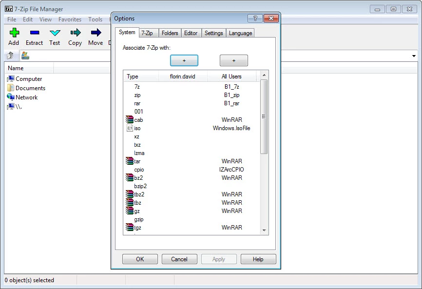 7-Zip — στιγμιότυπο οθόνης 2